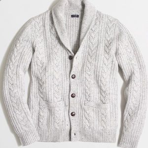 J Crew grey cable knit cardigan